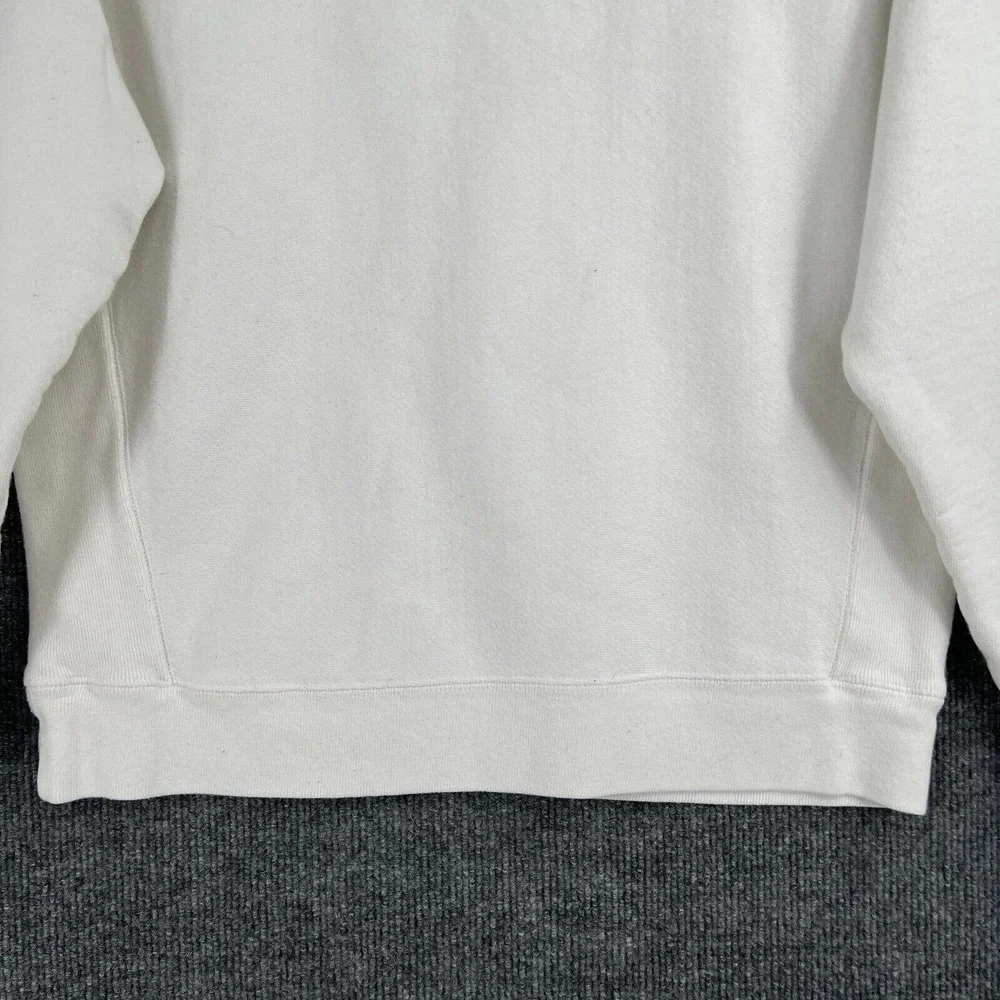 Champion Reverse Weave Sweatshirt Adult Large White Spellout Crewneck Pullover